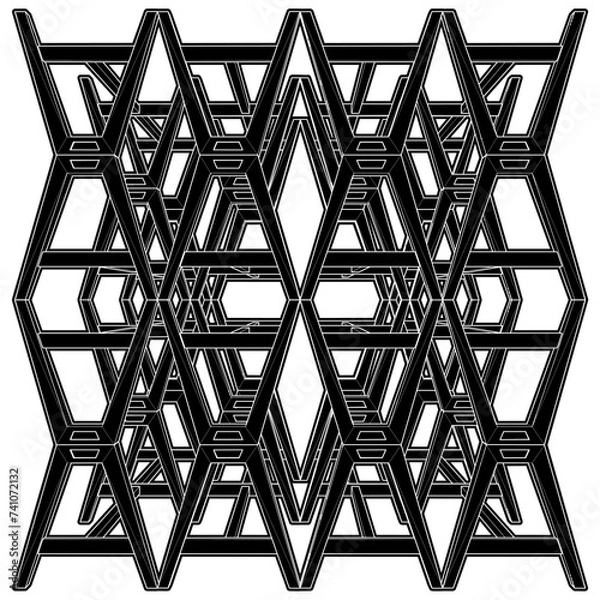 Fototapeta Abstract Construction Structure Vector. A Vector Illustration Of Architectural Construction Isolated On White Background. Concept - modern architecture and designing.