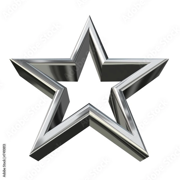 Obraz 3d silver star