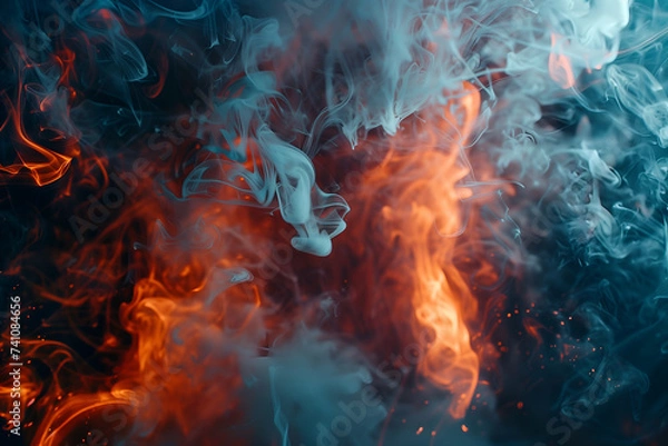 Fototapeta Abstract colorful rainbow smoke cloud on white background