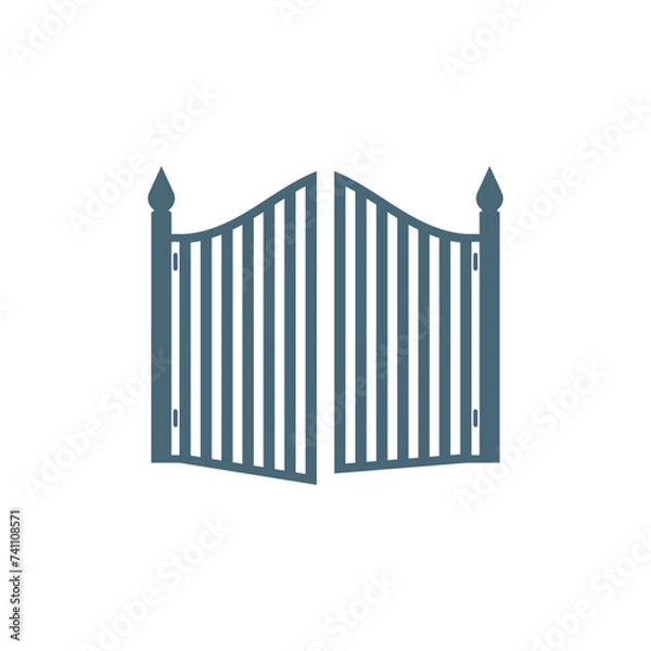 Obraz Flat Design Gate Logo Vector Illustration