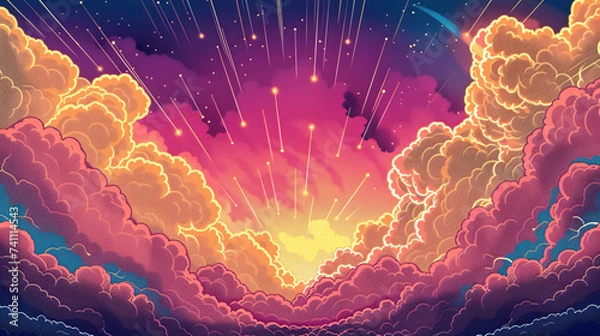 Obraz Pop Art Lightning Blast Retro Pop Art Background.