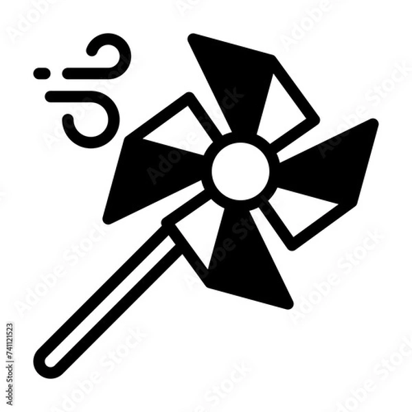 Obraz windmill glyph icon
