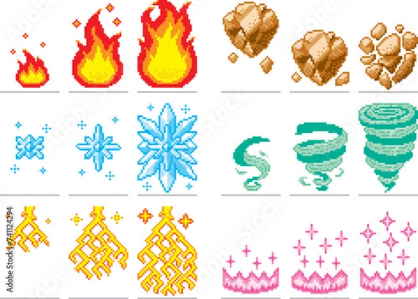 Obraz RPG風ドット絵　魔法　エフェクトセット