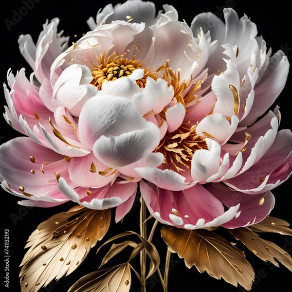 Fototapeta water lily isolated on black