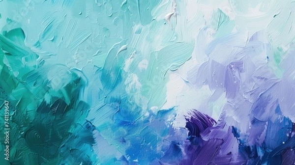 Fototapeta Abstract colorful oil painting on canvas. Oil paint texture with brush and palette knife strokes. multicolored wallpaper. Macro close up acrylic background