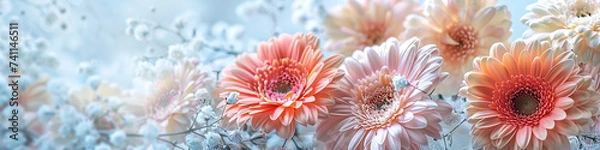 Obraz AI art, colorful gerbera background　ガーベラの背景