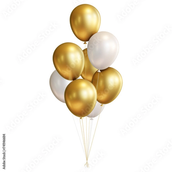 Obraz Gold and White Balloons