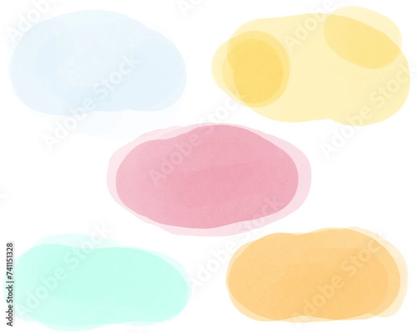 Obraz 手書き風水彩フレームイラストセット