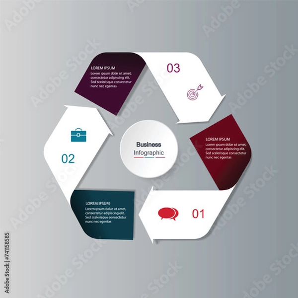 Obraz Business Cycle Infographic with Three Steps