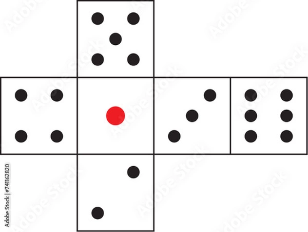 Fototapeta サイコロの展開図