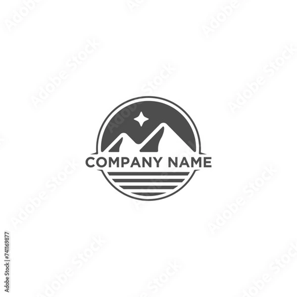 Fototapeta simple logo vector mountain for outdoor company