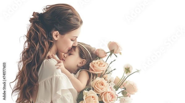 Obraz Happy Mother's Day isolated on transparent background, Generative ai.