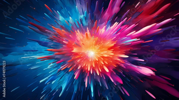 Fototapeta Horizontal colorful abstract wavy background with waves