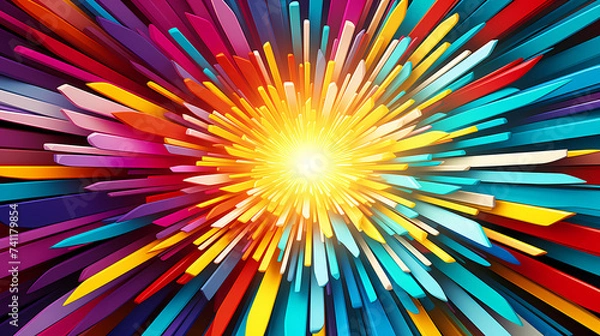 Fototapeta Horizontal colorful abstract wavy background with waves