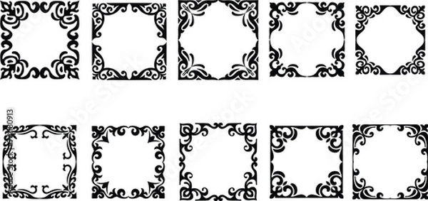 Fototapeta Corner Border Decoration Illustration