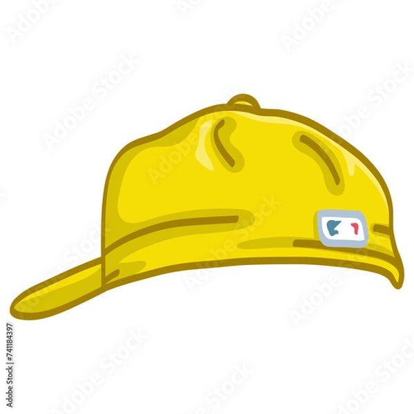 Obraz Yellow Baseball Cap Hat Illustration