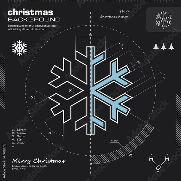 Fototapeta Snowflake design vector background