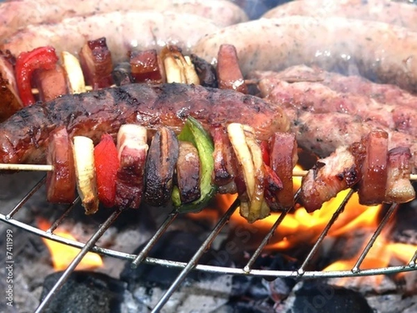 Obraz Kiełbasa i grill