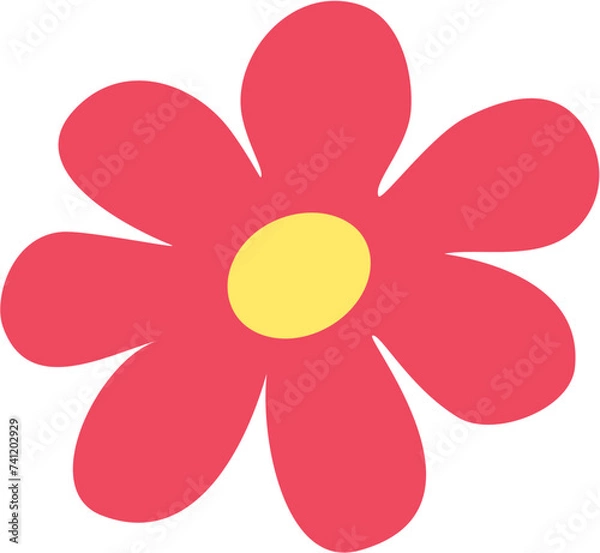 Fototapeta Red flower petals in SVG vector.