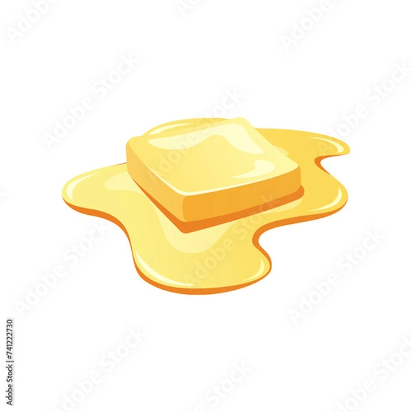 Obraz Melted butter vector isolated on white background.