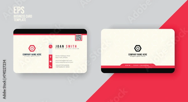 Fototapeta Clean modern minimal business visiting card design template 