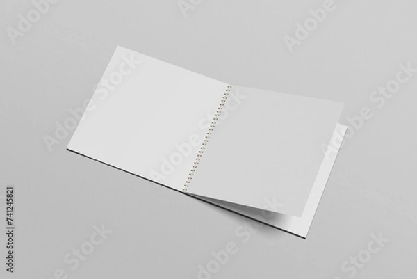 Obraz Blank spiral square mockup on gray background