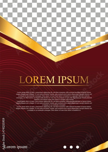 Fototapeta red and gold abstract background template brochure