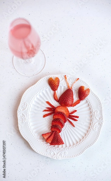 Fototapeta strawberries in shape of lobster 