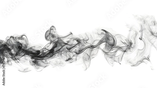 Obraz Smoke Placed on Transparent Background, Hand Edited Generative AI