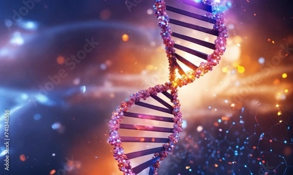 Obraz Science Biotechnology DNA illustration and abstract illustration