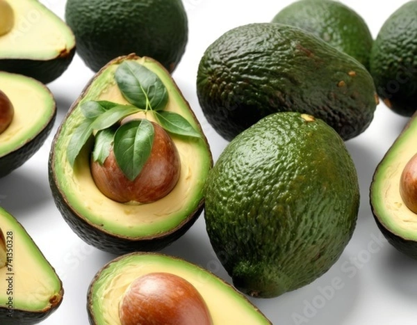 Obraz fresh avocado isolated on white background closeup