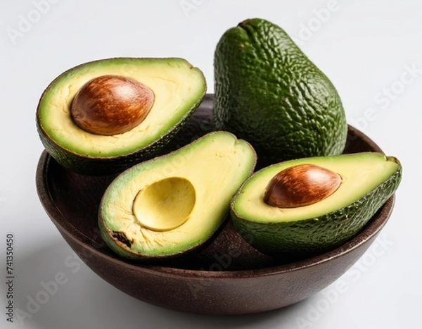 Obraz fresh avocado isolated on white background closeup