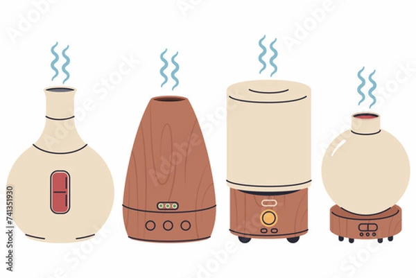 Fototapeta Diffusers vector cartoon set isolated on a white background.