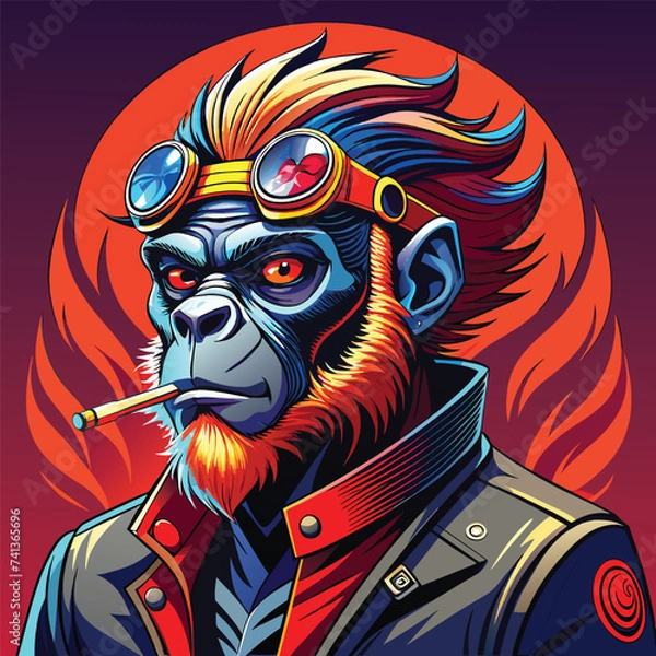 Fototapeta Apes Cyberpunk