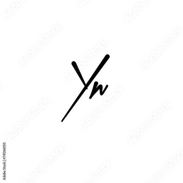 Fototapeta A hand-drawn signature logo design template	