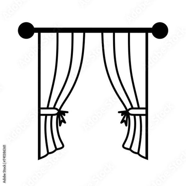 Obraz window curtain icon vector with trendy design.curtain icon