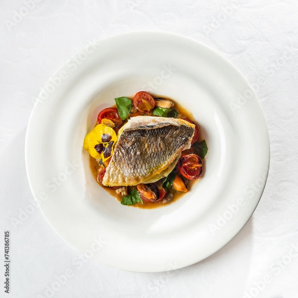 Obraz fish with vegetables