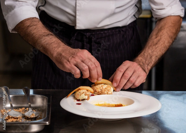 Obraz chef preparing exclusive dish