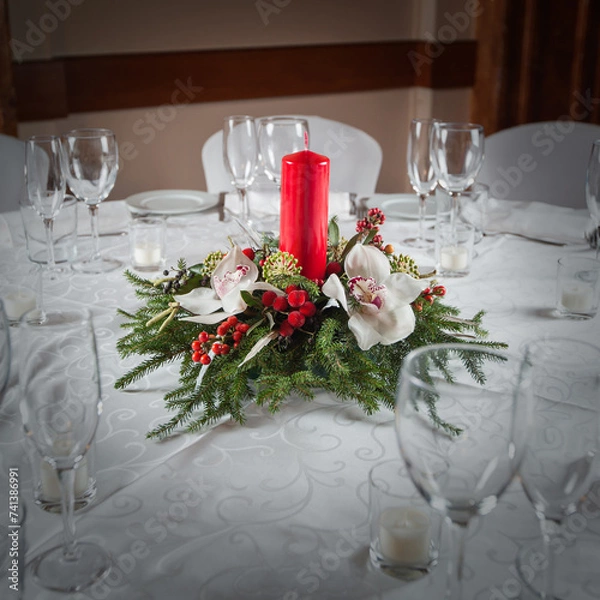 Obraz Christmas table arrangement