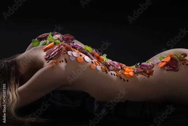 Obraz sushi on the body