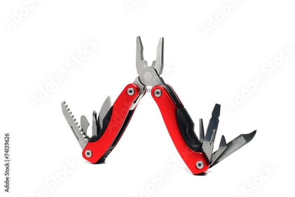 Obraz pocket multi tool pliers with red handles