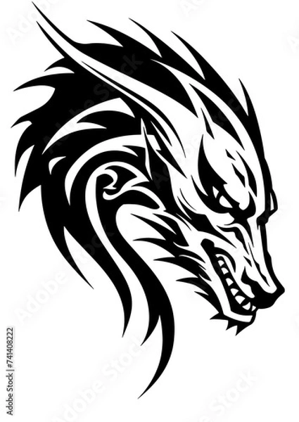 Obraz tribal wolf tribal tattoo