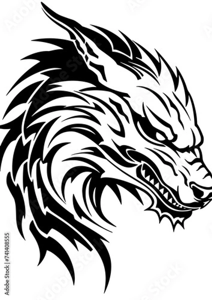 Obraz dragon silihouette