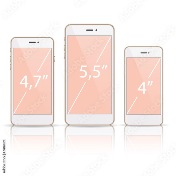 Obraz realistic  white smartphone