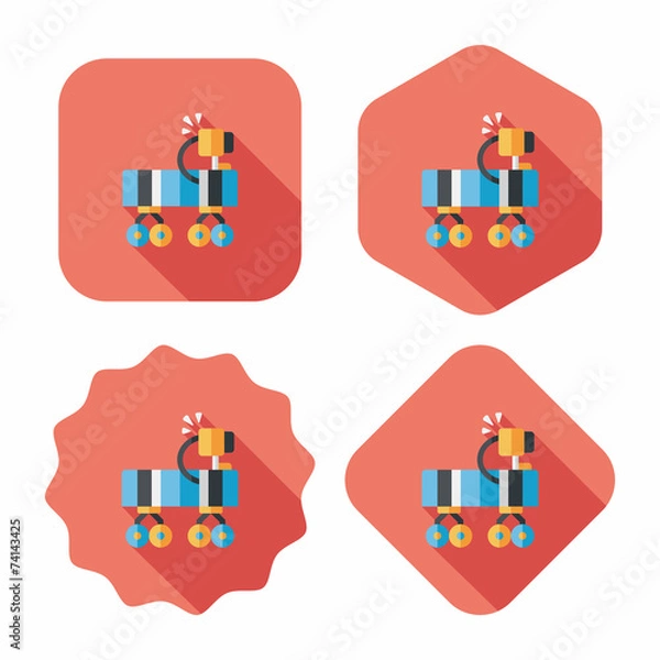 Fototapeta Space Rover flat icon with long shadow,eps10