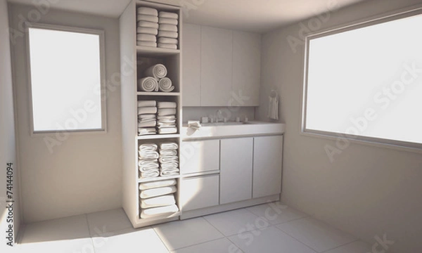 Obraz 洗面所パース　白