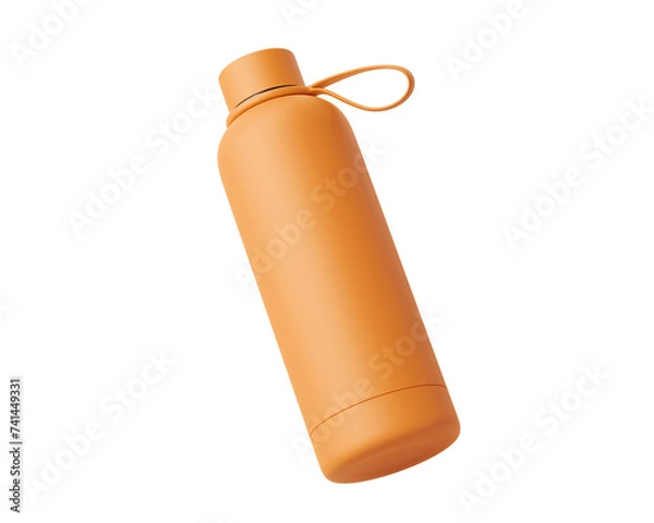Fototapeta Blank Empty Sport Hydro Flask Water Bottle Packaging, Portable Bottle Isolated On Transparent Background, Prepared For Mockup, 3D Render.