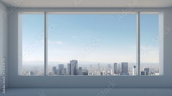 Fototapeta Skyline of a High Rise Window