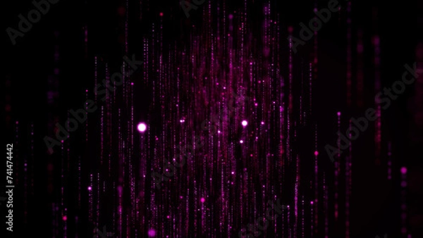 Fototapeta Abstract glittering line particles background