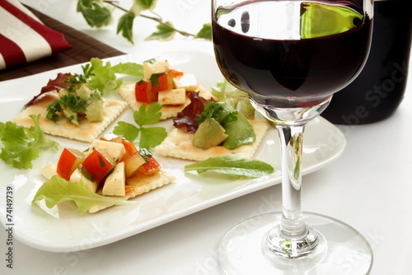 Fototapeta ワイン　カナッペ